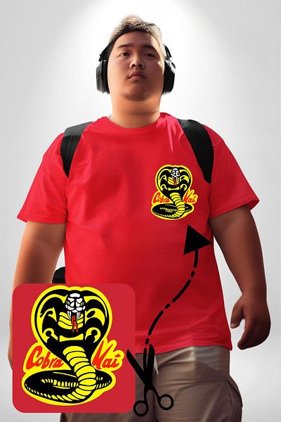 Angemiel Cobra Kai Karete - Kids Snake Logo, Red, Plus Size, Basic Minimal Pattern T-Shirt