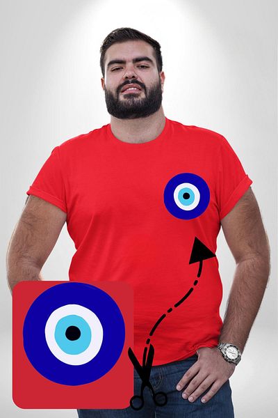 Angemiel تي شيرت نسائي بتصميم عين الشر الحمراء - مقاس كبير