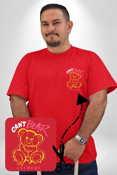 Angemiel تي شيرت نسائي من Red Teddy مقاس كبير أساسي بنمط بسيط
