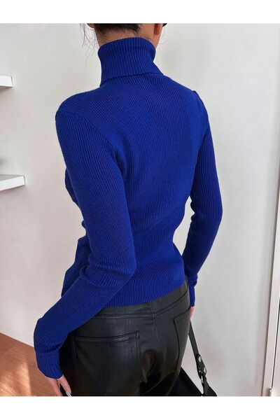 Triko Turtleneck Camisole Ribbed Slimfit Turtleneck Sweater