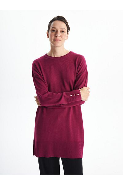 LC Waikiki Lw - Crew Neck Plain Long Sleeve Women's Knitwear Tunic