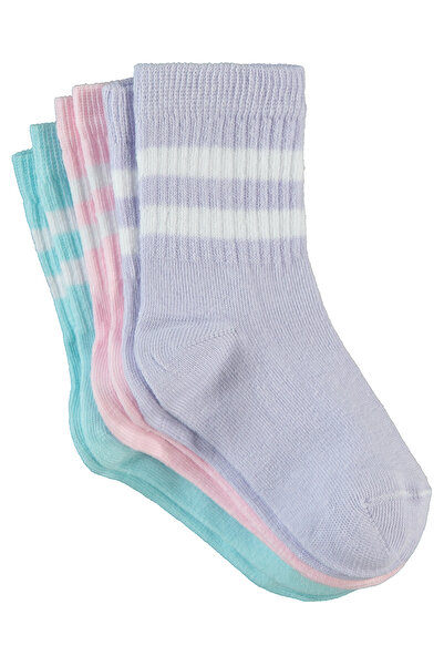 Civil Girls Set of 3 Pink Socks for 2-12 Years Old Girls