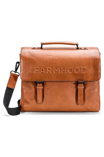 Farmhood Memphis Aktentasche XXL 3 Facher Leder 39 cm