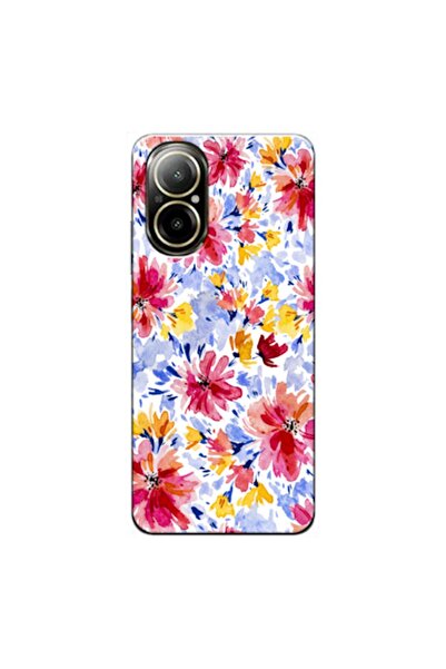 Zebana حافظة متوافقة مع هاتف Realme 12 lite من السيليكون بتصميم زهور الربيع 7...