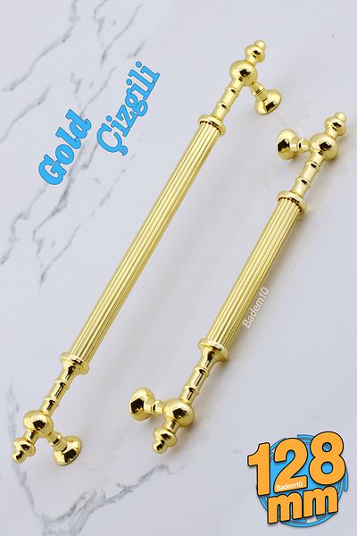 Badem10 Mâner metalic Fate Gold 128 mm- 12,8 cm Mobilier Bucătărie Sertar Dulap Dulap Mânere Mâner Mâner Aur