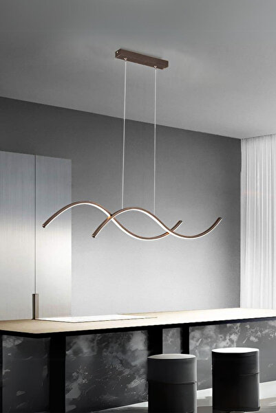 MARKATECH Monica Modern Tasarım Salon Yatak Odası Kahve Mutfak Yemek Masası Üstü Beyaz Ledli 2 li Led Avize