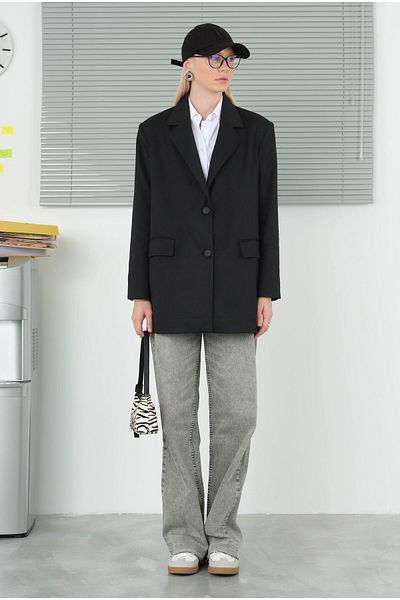 HEQA Black Classic Blazer Jacket