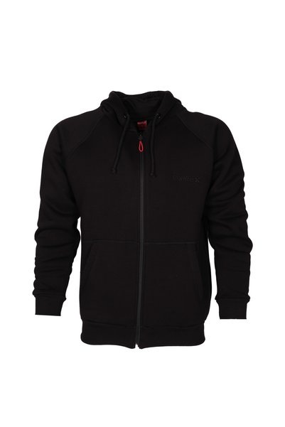 Sportface SF-019 Unisex 3 İplik Hoodie Kapüşonlu Fermuarlı Cepli Ceket - Siyah