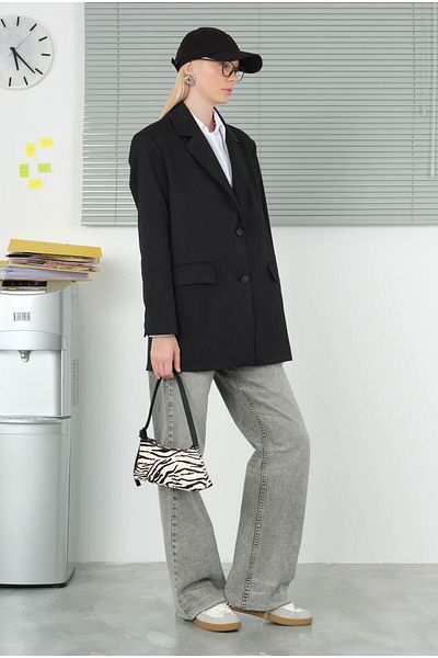 HEQA Black Classic Blazer Jacket