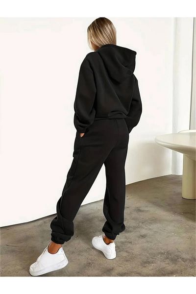 DAXİS Sportwear Company ΓΥΝΑΙΚΕΙΑ Σετ φόρμας με κουκούλα με στάμπα Lotus