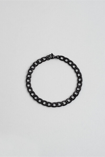 So CHIC... Sonsuz Güç Siyah Rodyum Kaplama Çelik Erkek Zincir Bileklik
