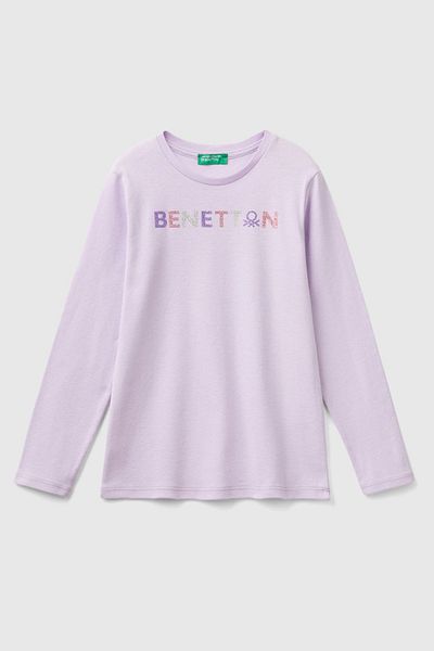 Benetton Kız Çocuk Uzun Kollu T-Shirt - Lila