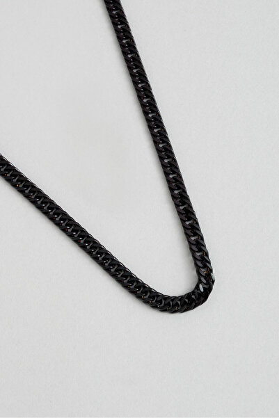 So CHIC... Asil Siyah Rodyum Kaplama 65 Cm Çelik Erkek Kolye