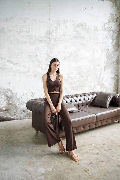 allys Wide Leg High Waist Belt Detailed Trousers