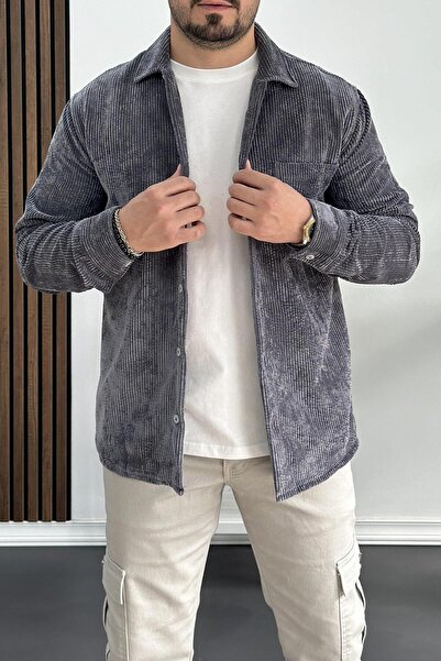 Edwox Чорна чоловіча оксамитова сорочка - Edw214