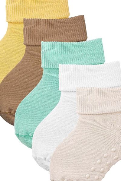 Bross Baby Bamboo Boxed Anti-Slip 5-Piece Socks