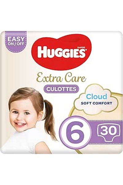 Huggies , Extra Care Culottes, Size 6,  15-25 kg, 30 Diaper Pants