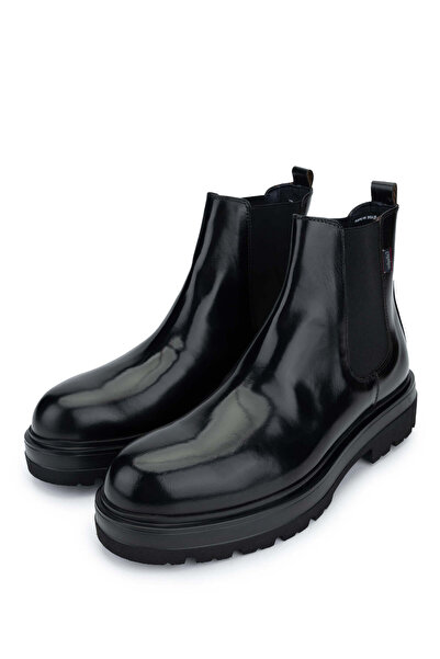 Callaghan Erkek Hakiki Deri Siyah Casual Bot