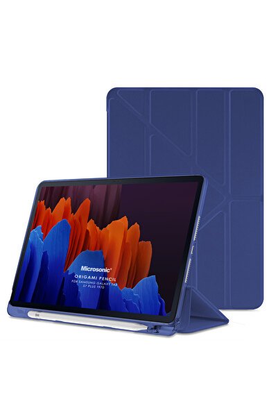Microsonic Samsung Galaxy Tab S10 FE Plus Kılıf Origami Pencil Lacivert
