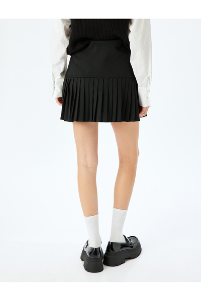 Koton Mini Fiyonk Detaylı Pileli Etek