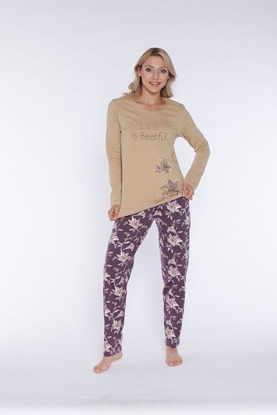Rubina Secret Set de pijamale cu maneci lungi pentru damă - bumbac superior - îmbrăcăminte pentru casa