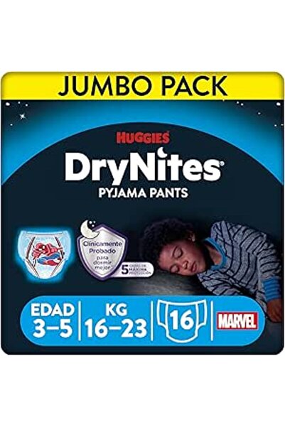 Huggies DryNites Pyjama Pants, 3-5 years, Bed Wetting Diaper, Boy, 16-23 kg, ...