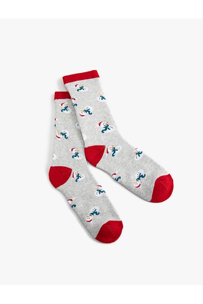 Koton Christmas Patterned Towel Socks