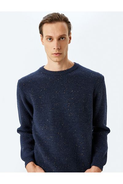 Koton Basic-Strickpullover mit Rundhalsausschnitt und Viskose-Mischung