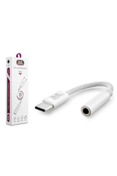 Subzero Ad22 Type-C to Aux Wicker Headphone Converter - I15 Compatible Plug and Play