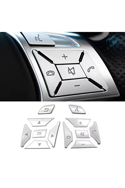 YıldızTuning W218 موديل مرسيدس CL S Series - غطاء مفتاح عجلة القيادة فضي 2011-2015