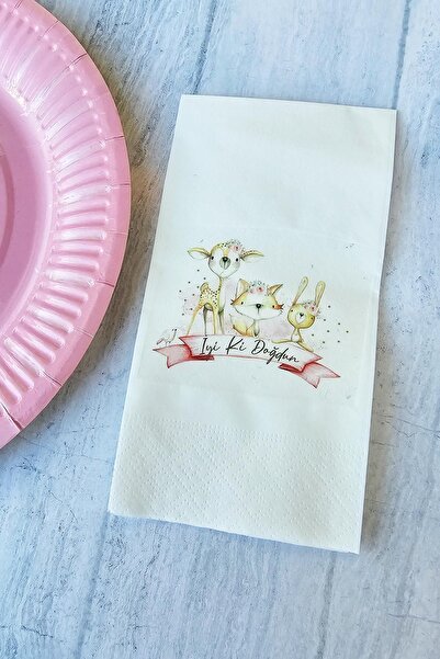 PEKSHOP منديل عيد ميلاد سفاري مطبوع للفتيات من Wild Girl Concept، 20 قطعة