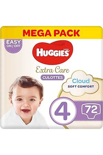 Huggies , Extra Care Culottes, Size 4,  9-14 kg, Mega Pack, 72 Diaper Pants