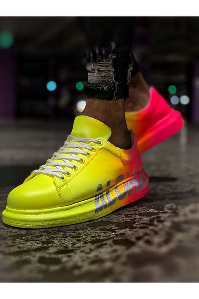 Chekich Men's Shoes CH254 CBT Pittura - 401 ALH, Yellow/Pink