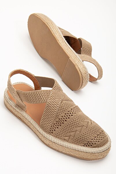 Generic Brand Bemy Çarşı Sirena Mink pletene espadrile sa detaljima od slame