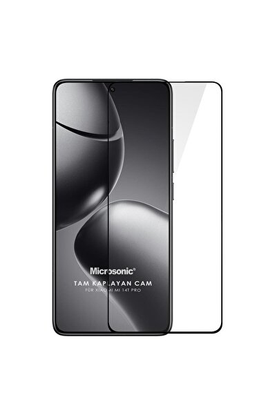 Microsonic Xiaomi 14T Pro Tam Kaplayan Uyumlu Cam Ekran Koruyucu Siyah
