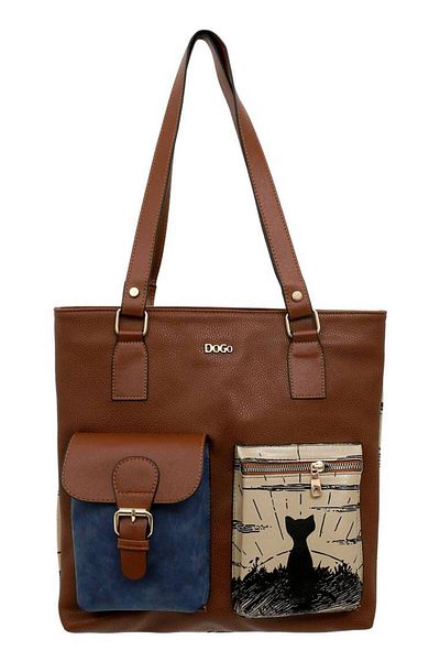 Dogo Women's Vegan Leather Brown Shoulder Bag - Never Miss a Sunset Design