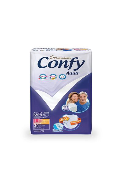 Confy Adult Premium Adult Panty Diapers - Large 24 Pieces