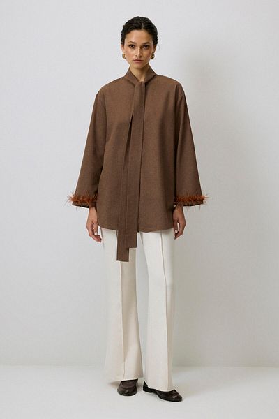 Touché Privé Melange Tunic with Feather Detail