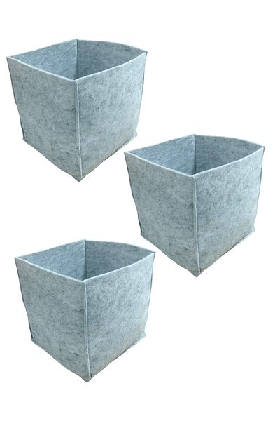 Balkan Room 3 броя сива филцова кутия, многофункционален органайзер за шкаф, 30x30x30