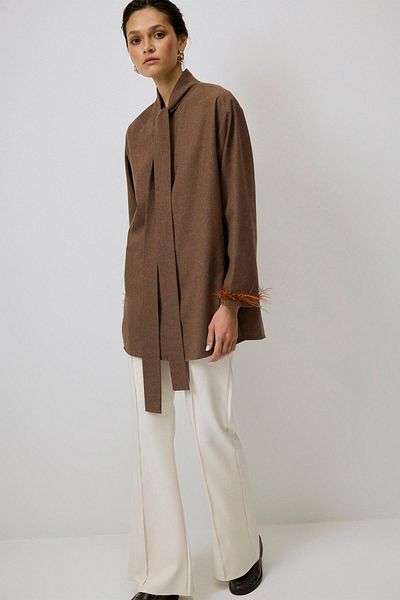 Touché Privé Melange Tunic with Feather Detail