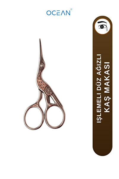 Ocean 90 Kaş Makası, Tavus Kuşu Işlemeli, Düz Ağızlı, Kolay Kullanılabilir, T...