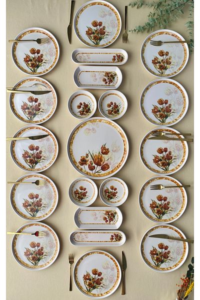 VENÜS HOME DECORATION Vintage Model 12-Person 21 Piece Breakfast Set