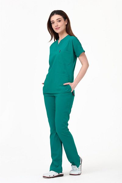 Çatı Medikal Ultralycra Spaniard - Costum de uniformă pentru medic și asistentă din Lycra (FEMEI), verde chirurgical