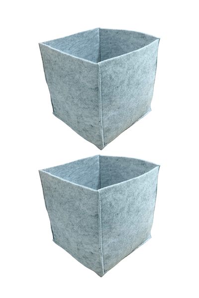 Balkan Room 2 Pieces Gray Felt Box Multi-Purpose Organizer In-Cabinet Organizer 30X30X30