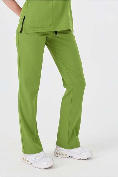 Çatı Medikal Happiness Spaniard - Scrubs Doctor Nurse din Lycra verde fistic (FEMEI), Tricou chirurgical cu fund unic