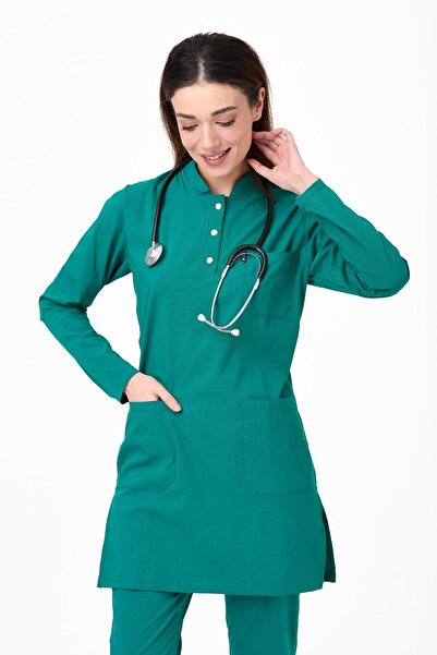 Çatı Medikal UltraLycra Modest - قميص علوي واحد من الليكرا للطبيب والممرضة، أ...