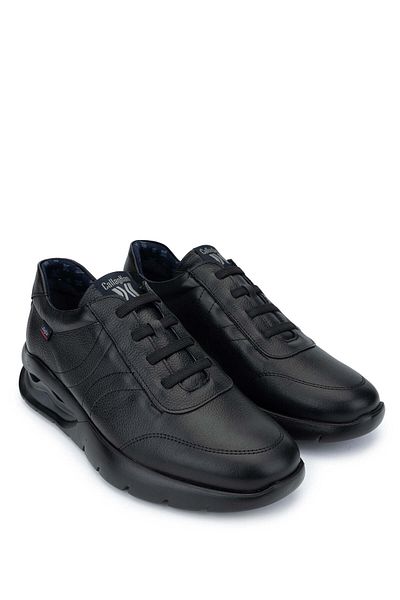 Callaghan Men's Genuine Leather Black Sneakers & Sports Shoes