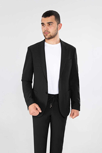 BELFOR SLIMFIT PENYE ASTARSIZ CEKET TAKIM ELBISE SİYAH