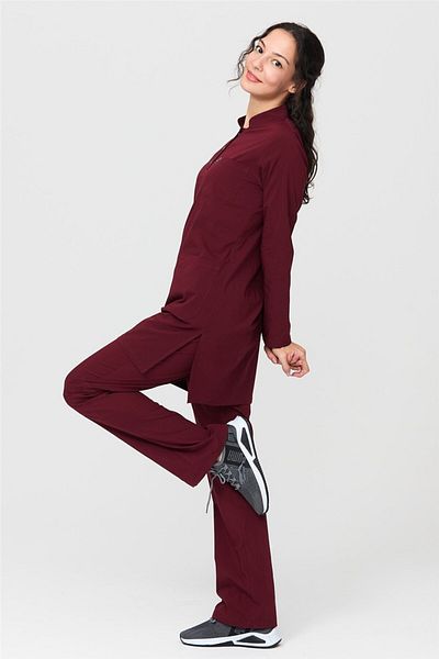 Çatı Medikal Ultralycra Modest - Set de uniforme pentru medic și asistentă din Lycra, roșu Claret