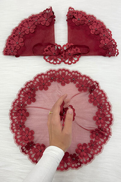 ZEYMERADE منديل العريس باللون العنابي، تفاصيل حجرية لامعة لحفلات الزفاف، وصيف...